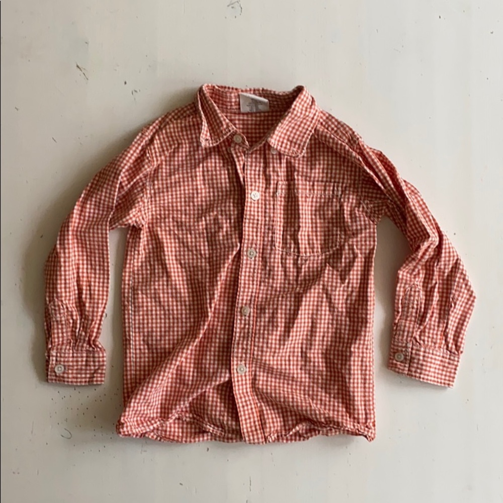 Crazy 8 Orange and White Gingham Shirt